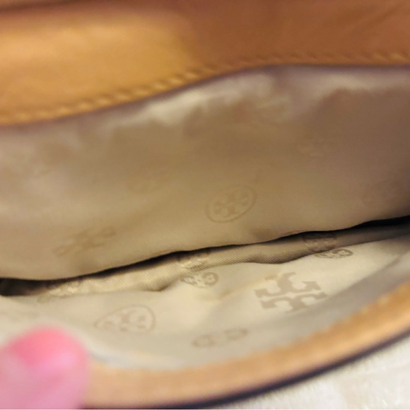 Tory Burch Priscilla Studded Tan Convertible Clutch Crossbody EUC - Picture 15 of 15